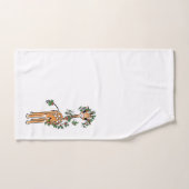 Schattigee kerst Giraffe Holly Garland Bad Handdoek (Handdoek)