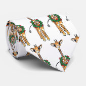 Schattigee Kerst Giraffe Holly rood groene krans Stropdas (Opgerold)