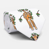 Schattigee kerst Giraffe rood groen groen groen gr Stropdas (Opgerold)