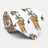 Schattigee kerst Giraffe rood groen groen groen gr Stropdas (Opgerold)