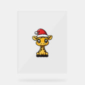 Schattigee Kerst Giraffe Xmas Comic Acryl Bord (Voorkant)