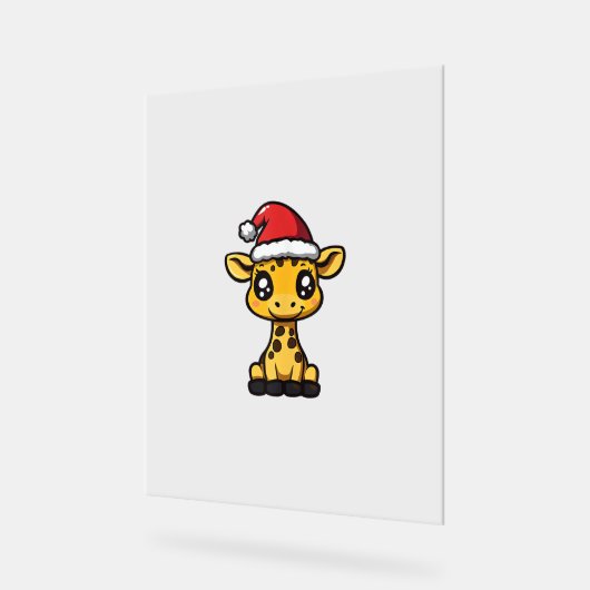 Schattigee Kerst Giraffe Xmas Comic Acryl Bord (Hoek)