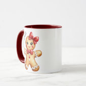 Schattigee Kerst Girly Gingerbread Monogram Mok (Voorkant links)