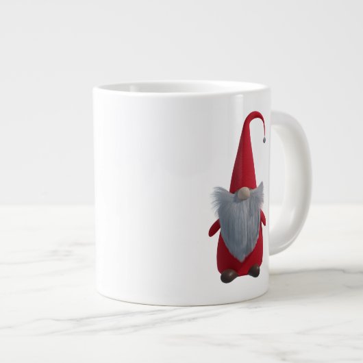 Schattigee Kerst Gnome Monogram Giant Coffee Mok (Voorkant rechts)