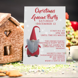 Schattigee Kerst Gnome Party Vakantie Uitnodiging