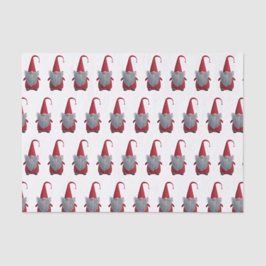 Schattigee Kerst Gnome Patroon Tissue Paper Tissuepapier (Voorkant)