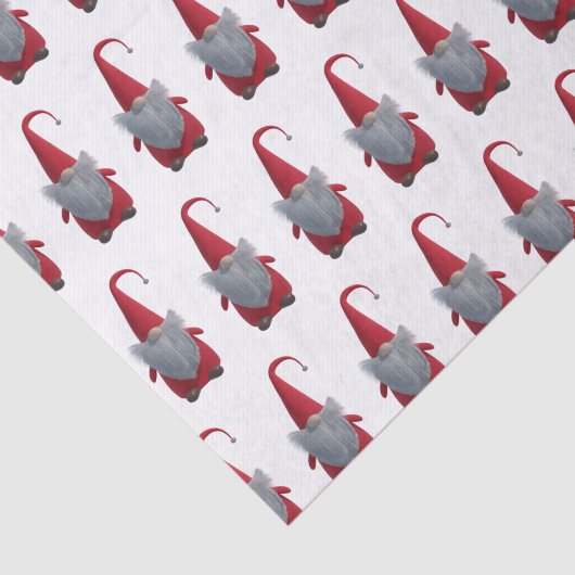 Schattigee Kerst Gnome Patroon Tissue Paper Tissuepapier (Detail)