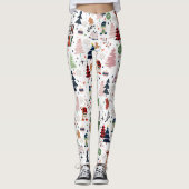 Schattigee Kerst Gnome Sleigh de hele dag Leggings (Voorkant)