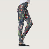 Schattigee Kerst Gnome Sleigh de hele dag Leggings (Rechts)