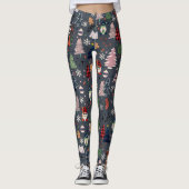 Schattigee Kerst Gnome Sleigh de hele dag Leggings (Voorkant)