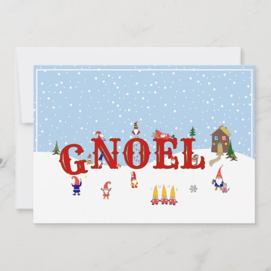 ⛄ Schattigee Kerst Gnomes G-Noel Feestdagenkaart (Voorkant)