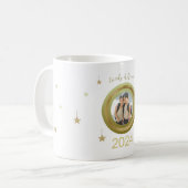 Schattigee Kerst Golden Lijst One Photo Stars Koffiemok (Voorkant links)