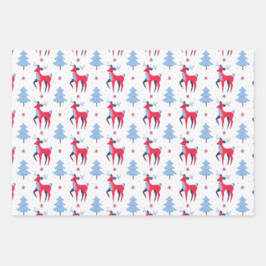 Schattigee kerst grillige sneeuwman Santa rendier Inpakpapier Vel (Voorkant 3)