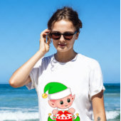 Schattigee kerst groene elf t-shirt