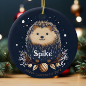 Schattigee Kerst Hedgehog Pet Name Keramisch Ornament