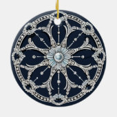 Schattigee Kerst Hedgehog Pet Name Keramisch Ornament (Achterkant)