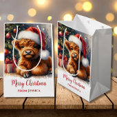 Schattigee kerst Highland Koe Medium Cadeauzakje