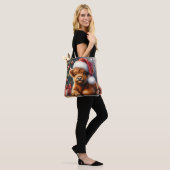 Schattigee kerst Highland Koe Tote Bag (Op model)