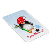 Schattigee Kerst Hockey Penguin & aangepaste tekst Magneet (Rechterzijde)
