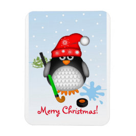 Schattigee Kerst Hockey Penguin & aangepaste tekst Magneet