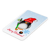 Schattigee Kerst Hockey Penguin & aangepaste tekst Magneet (Linkerzijde)