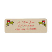 Schattigee Kerst Holly Adresetiketten Etiket (Voorkant)