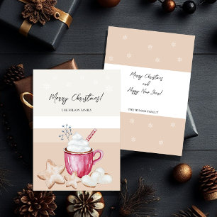 Schattigee kerst Hot Cacao en koekjes Waterverf