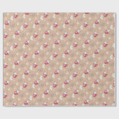 Schattigee kerst Hot Cacao en koekjes Waterverf Cadeaupapier (Vlak)