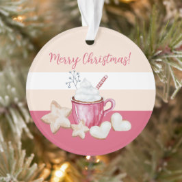 Schattigee kerst Hot Cacao en koekjes Waterverf Ornament