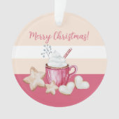 Schattigee kerst Hot Cacao en koekjes Waterverf Ornament (voorkant)