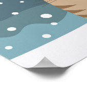 Schattigee kerst huisdier kitten santa claus sneeu poster (Hoek)