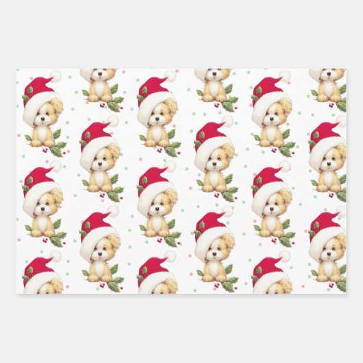 Schattigee Kerst Huisdier Wrapping Papier Bladen Inpakpapier Vel (Voorkant 3)