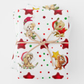 Schattigee Kerst Huisdier Wrapping Papier Bladen Inpakpapier Vel (In situ)