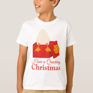 Schattigee Kerst Humor Grappig sinaasappel Eend in T-shirt