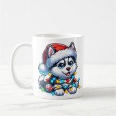 Schattigee kerst Husky Mok (Links)