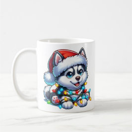 Schattigee kerst Husky Mok