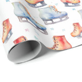 Schattigee Kerst Ice Schaatsen Cadeaupapier (Rol Hoek)