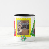 Schattigee Kerst Icon Graphic 3 foto Kerstcadeau Mok (Midden)