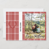 Schattigee kerst ingelijst Foto Bourgogne Rood Feestdagenkaart (Voorkant)