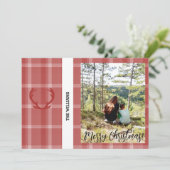 Schattigee kerst ingelijst Foto Bourgogne Rood Feestdagenkaart (Staand voorkant)