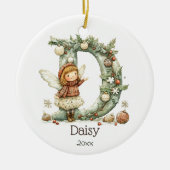 Schattigee kerst Initiaal gepersonaliseerde vakant Keramisch Ornament (Voorkant)