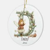 Schattigee kerst Initiaal gepersonaliseerde vakant Keramisch Ornament (Links)