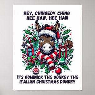 Schattigee Kerst Italiaans Kerst Ezel Dominick T Poster