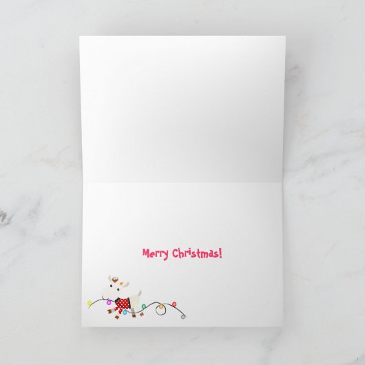 Schattigee Kerst Kaart (Geit Kind) -  (Binnen)
