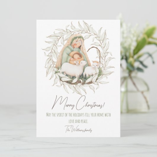 Schattigee kerst Kaart met uw foto op de rug (Staand voorkant)