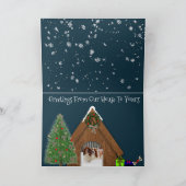 Schattigee Kerst Kaart w / Basset, Cadeaus & Huis (Binnen)