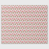 Schattigee kerst kabouters en rood hart cadeaupapier (Vlak)