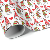 Schattigee kerst kabouters en rood hart cadeaupapier (Rol Hoek)