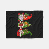 Schattigee kerst kabouters familie matching kerst  fleece deken (Voorkant (Horizontaal))