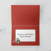 Schattigee kerst kabouters in sneeuwvlokken feestdagen kaart (Binnen)